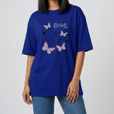 Drop shoulder T-shirt for Women (Blue)